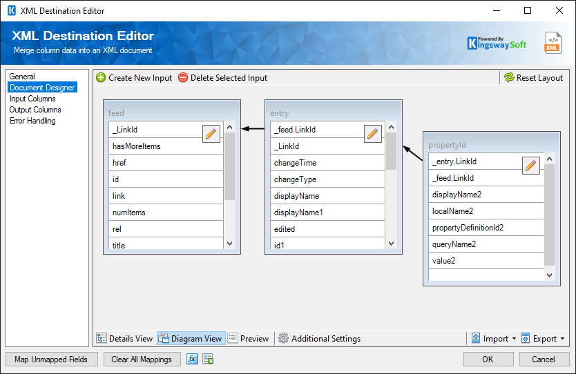 XML Destination Editor